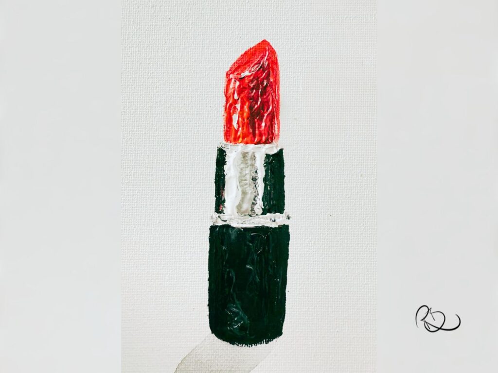 Painting of a red lipstick