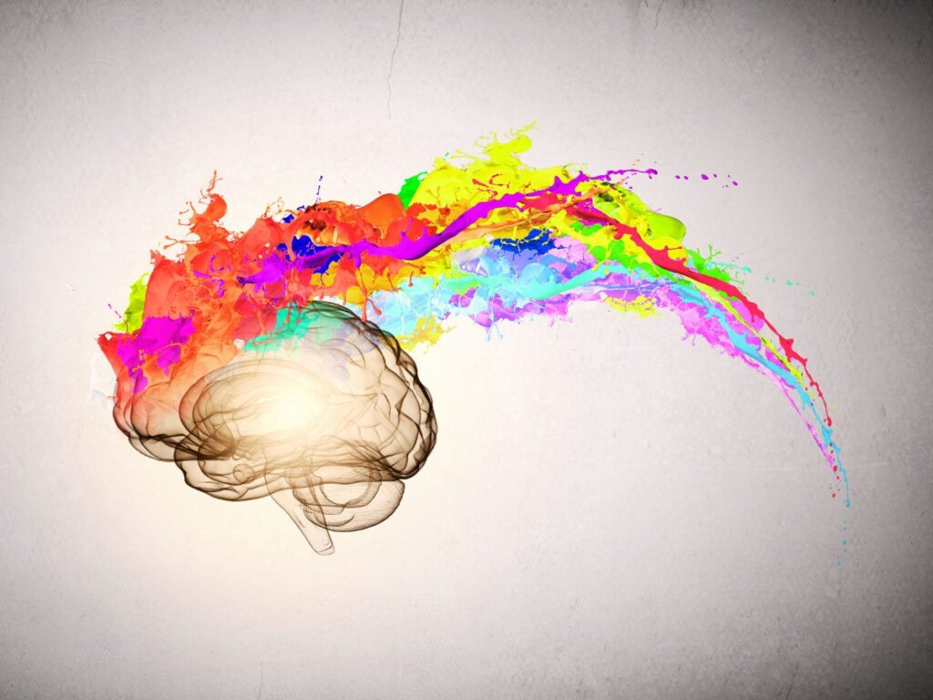 Illustration of a brain overthinking