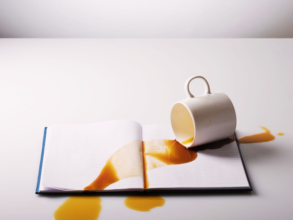 accidental spilt coffee