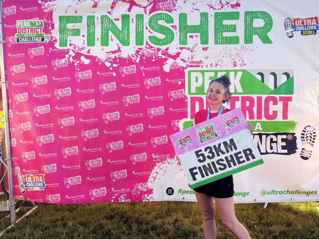 An image of someone finishing a 53km walk