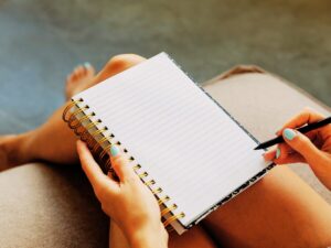 a blank page in a note book signifying no plans or goals